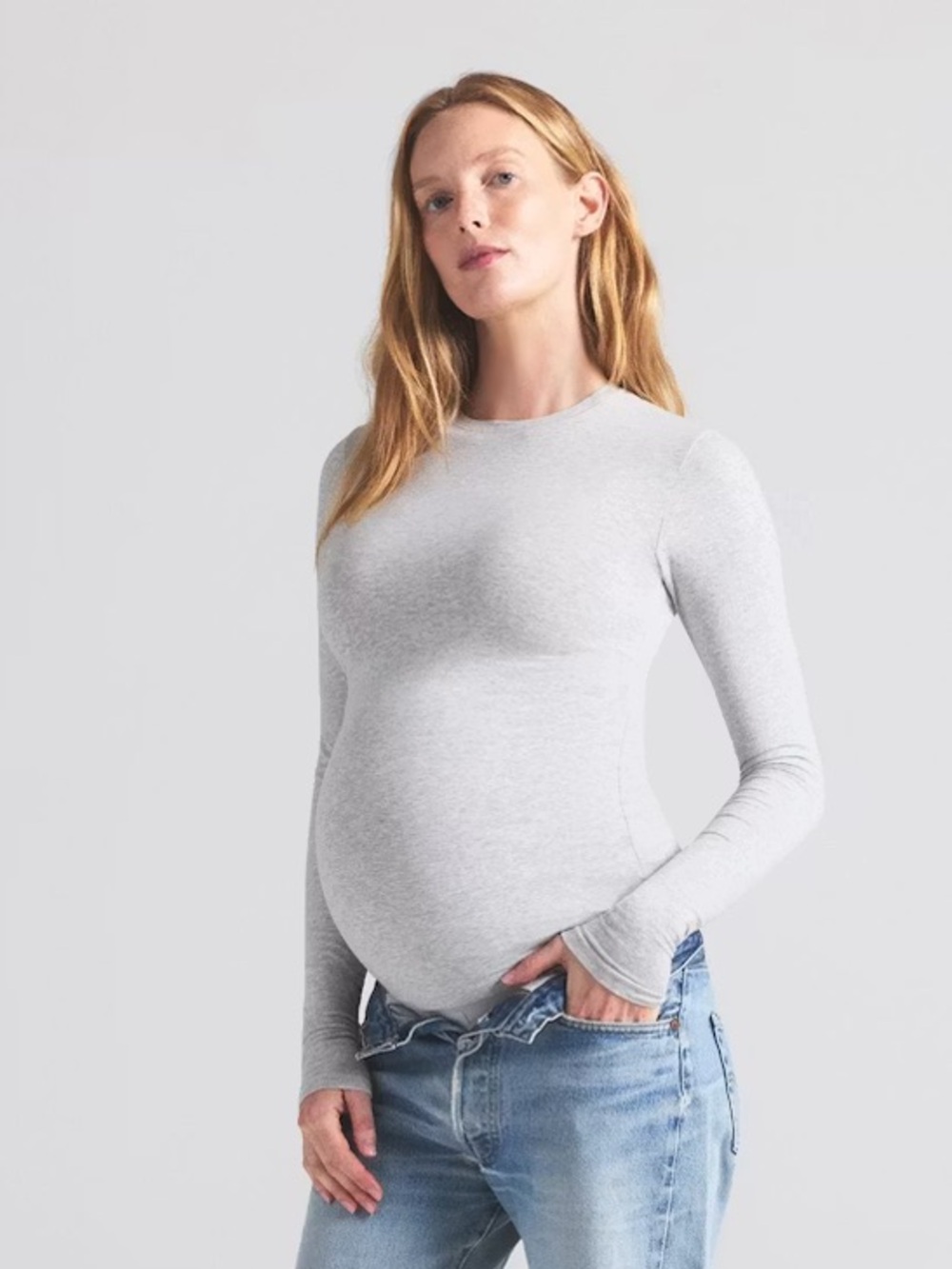 SKIMS MATERNITY LONG SLEEVE T-SHIRT